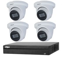 Dahua 8MP 4CH CCTV Kit: 4 x IP Wizsense Starlight Eyeball Turret Cameras + 4CH NVR