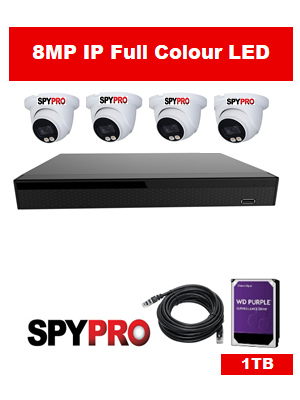 4 x 8MP Full Colour IP Camera with 4 Channel NVR and 1TB HDD