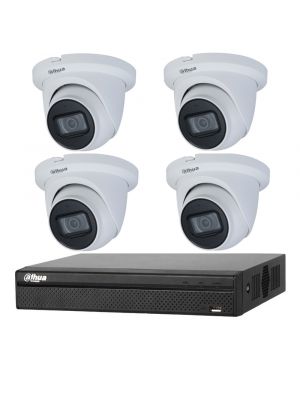 Dahua 8MP 4CH CCTV Kit: 4 x IP Starlight Eyeball Turret Cameras + 4CH NVR