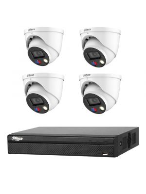 Dahua 8MP 4CH CCTV Kit: 4 x 8MP Full-color TIOC 2.0 Active Deterrence WizSense Cameras + 4CH NVR
