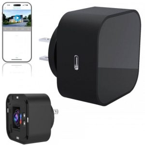 Hidden Camera AC Adapter with Night Vision and Adjustable Lens Angle with Audio